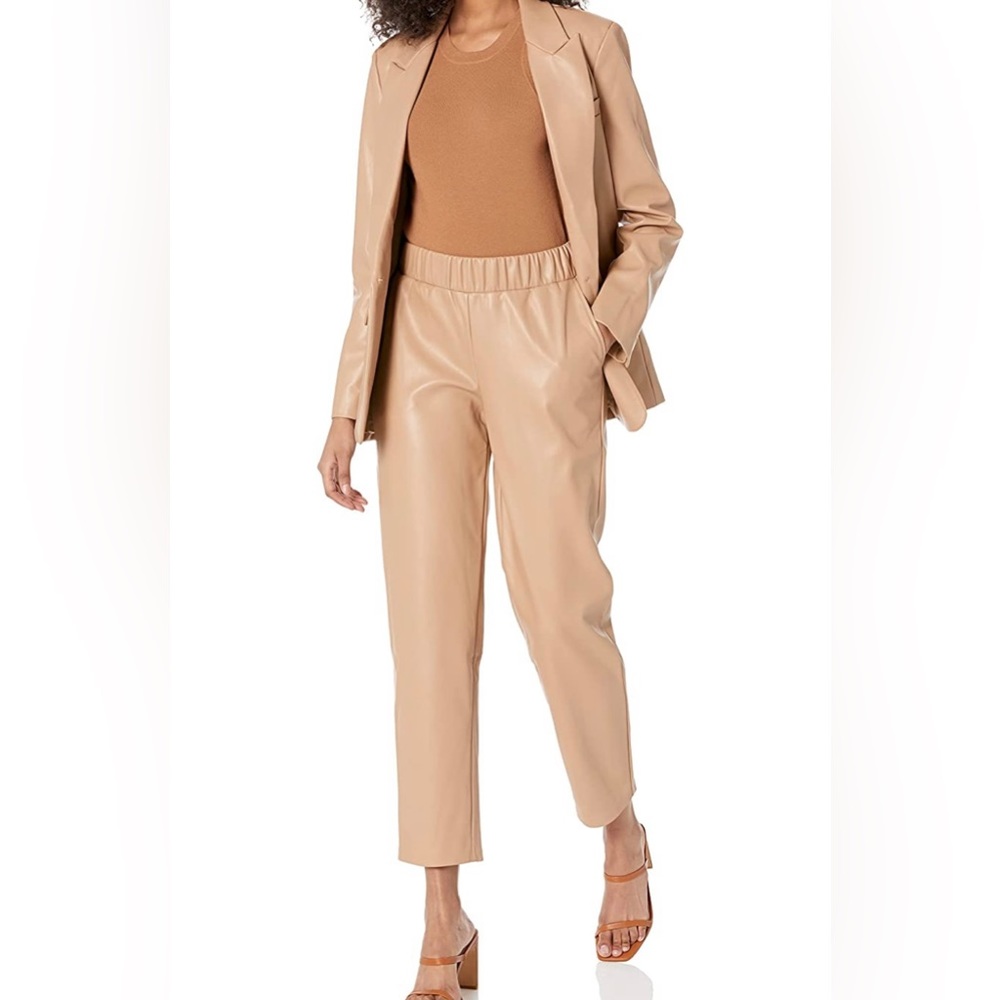 NWT The Drop Women's @Lisadnyc Vegan Leather Pull-On Jogger. Size Small.